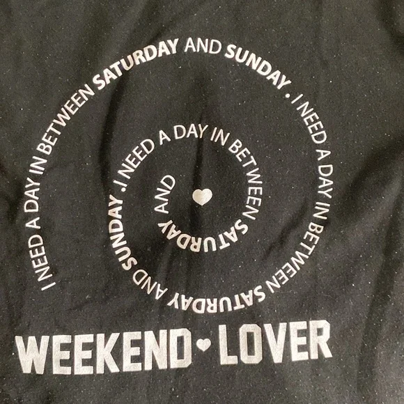 Black “Weekend Lover” full body zipper fleece hoodie - Picture 5 of 17